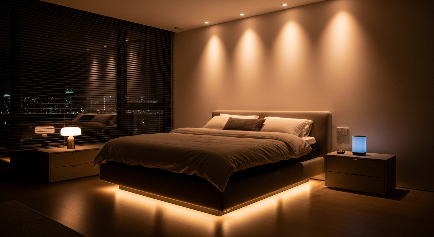 Smart bed connected to home automation system